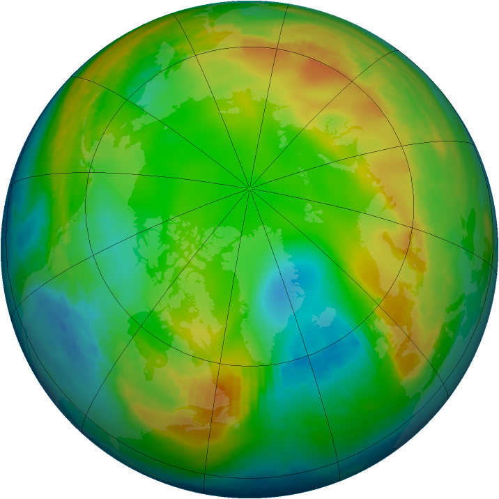 Arctic ozone map for 19 December 1979